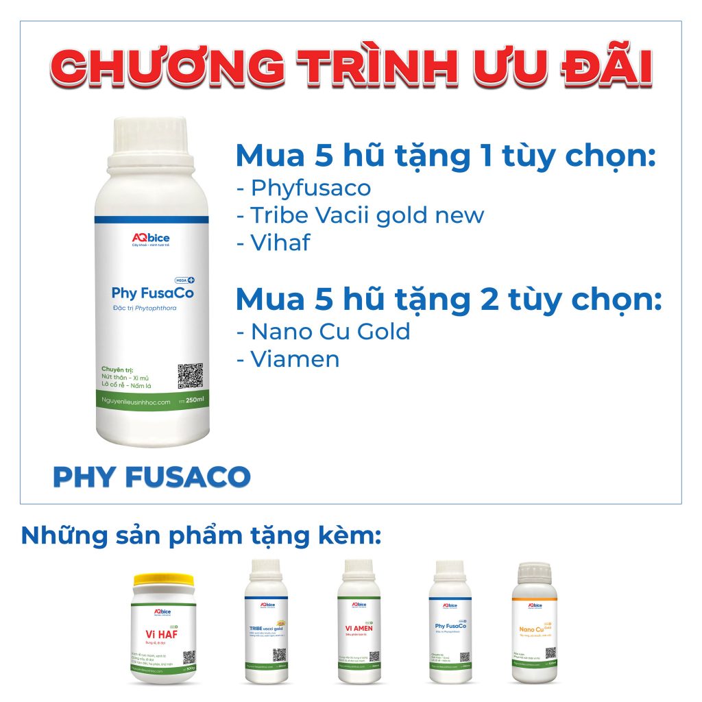 Thuốc đặc trị nấm và vi khuẩn gây bệnh cây trồng Phy Fusaco