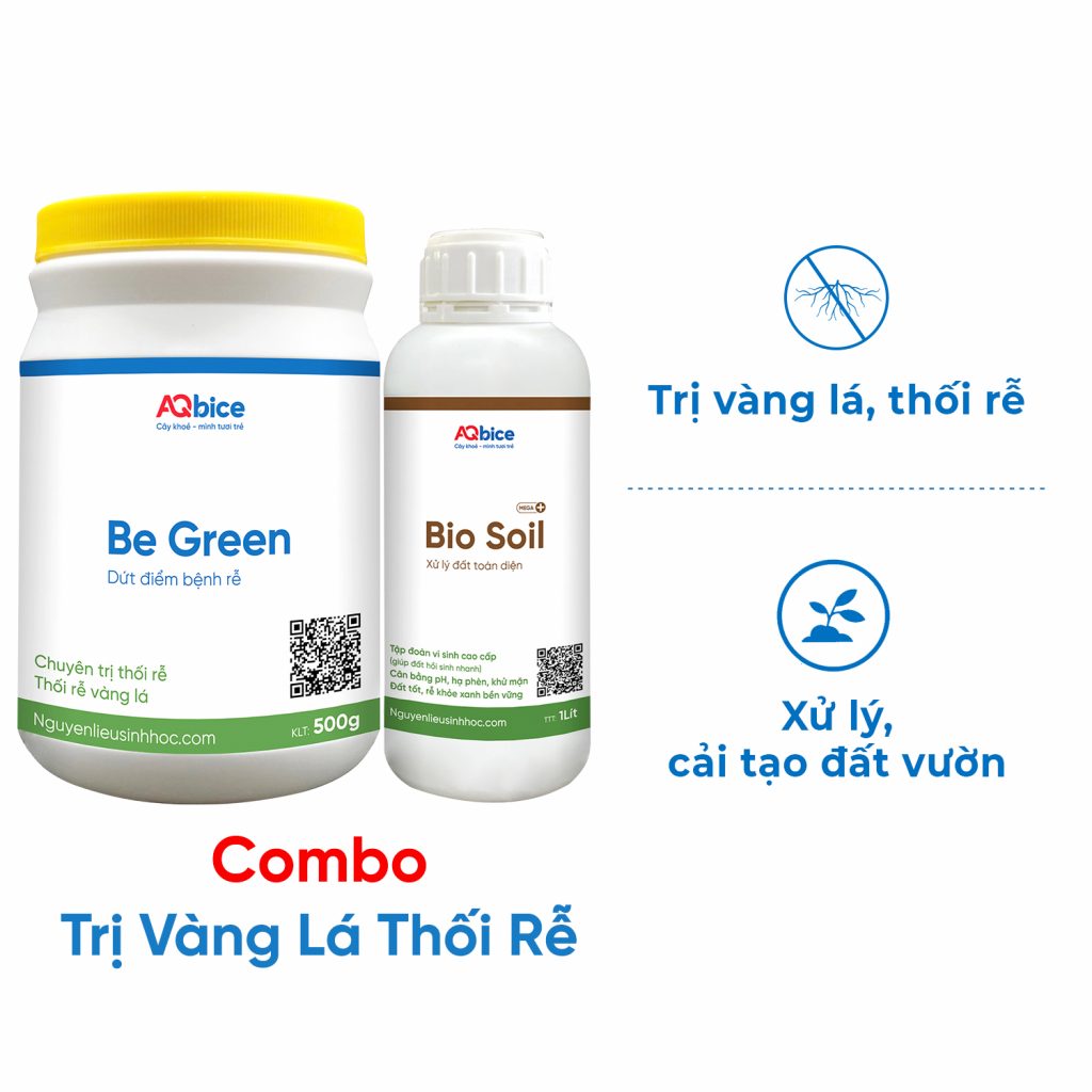 Combo trị vàng lá thối rễ, cải tạo đất, cân bằng pH, rễ khỏe