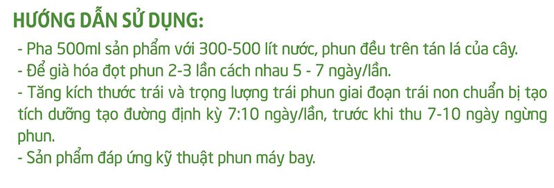 Thuốc dưỡng trái dưỡng hoa, ngừa rụng trái, đep mã Mfruit